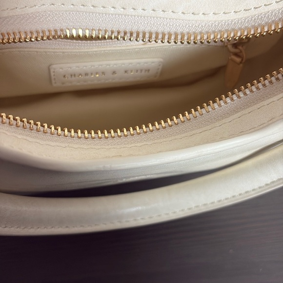 Charles & Keith Bag Avis Belted Top Handle Mini Bag Cream - Picture 10 of 15